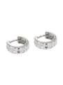 thumb 925 Sterling Silver Vintage  Smooth gear Circle Huggie Earring 4