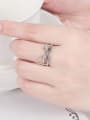 thumb 925 Sterling Silver Cubic Zirconia Triangle Vintage Stackable Ring 2