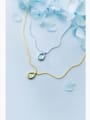 thumb 925 Sterling Silver Cubic Zirconia Water Drop Minimalist Necklace 3
