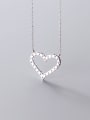 thumb 925 Sterling Silver  Fashion Diamond Hollow Heart Shape Necklace 1