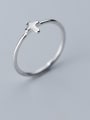 thumb 925 Sterling Silver Smooth Cross Minimalist Free size Ring 1