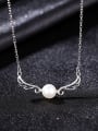 thumb 925 Sterling Silver Freshwater Pearl Irregular Minimalist Necklace 3