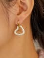 thumb Stainless steel Cubic Zirconia Heart Minimalist Huggie Earring 2