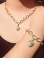 thumb Brass Cubic Zirconia Luxury Heart Braclete and Necklace Set 3