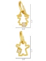 thumb Brass Cubic Zirconia Irregular Ethnic Huggie Earring 2