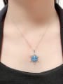 thumb 925 Sterling Silver Austrian Crystal Flower Dainty Necklace 1