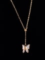 thumb Titanium Steel Shell Butterfly Vintage Lariat Necklace 0