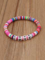 thumb Stainless steel Multi Color Polymer Clay Letter Bohemia Stretch Bracelet 4
