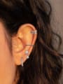 thumb 925 Sterling silver Rhinestone Geometric Minimalist  snowflake Stud Earring 2