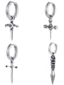 thumb Stainless steel Cross Hip Hop Single Earring( Single-Only One) 0