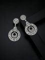 thumb Brass Cubic Zirconia Geometric Luxury Cluster Earring 2