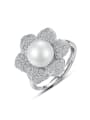 thumb Copper Cubic Zirconia Flower Luxury Free Size Band Ring 0