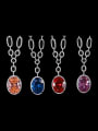 thumb Brass Glass Stone Geometric Luxury Necklace 0