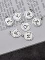 thumb Vintage Sterling Silver With Simple Retro Round Card Alphabet Pendant 0