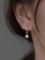 thumb 925 Sterling Silver Bead Round Minimalist Huggie Earring 1