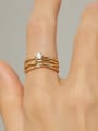 thumb Brass Cubic Zirconia Geometric Minimalist Stackable Ring 1