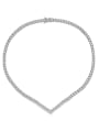 thumb Brass Cubic Zirconia Geometric Dainty Necklace 0