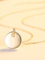 thumb 925 sterling silver simple fashion Smooth Round Pendant Necklace 3