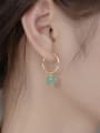 thumb 925 Sterling Silver Jade Geometric Minimalist Huggie Earring 1