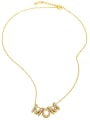 thumb Brass Cubic Zirconia Minimalist MOM Letter  Pendant Necklace 2