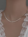 thumb 925 Sterling Silver  Minimalist Snake Bone Chain Necklace 1