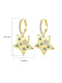 thumb Brass Cubic Zirconia Pentagram Minimalist Huggie Earring 3