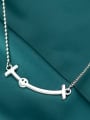 thumb 925 Sterling Silver Fashion simple word smile elephant Necklace 2