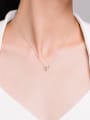 thumb 925 Sterling Silver Minimalist Hollow Heart Pendant Necklace 1