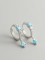 thumb 925 Sterling Silver Turquoise Geometric Trend Huggie Earring 0