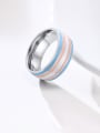 thumb Titanium Steel Enamel Round Minimalist Band Ring 0