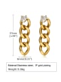 thumb Stainless steel Cubic Zirconia Geometric Chain Vintage Drop Earring 3