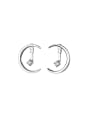 thumb 925 Sterling Silver Moon Minimalist Stud Earring 0