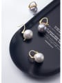 thumb 925 Sterling Silver Imitation Pearl Round Ball Minimalist Stud Earring 1