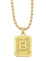 thumb Brass Letter Vintage Geometry Pendant Necklace 2