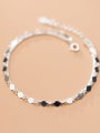 thumb 925 Sterling Silver Minimalist Fashion disc double layer bracelet 3