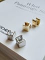 thumb 925 Sterling Silver Smooth Square Minimalist Stud Earring 1