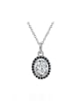 thumb 925 Sterling Silver Cubic Zirconia Oval Dainty Necklace 0