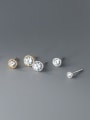 thumb 925 Sterling Silver Cubic Zirconia Round Stud Earring 0