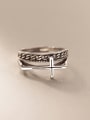 thumb 925 Sterling Silver Double Layer  Cross Vintage Stackable Ring 0