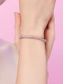 thumb 925 Sterling Silver Cubic Zirconia Geometric Minimalist Beaded Bracelet 1