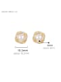 thumb 925 Sterling Silver Imitation Pearl Square Minimalist Stud Earring 3