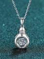 thumb Sterling Silver 0.5 CT Moissanite Dainty Irregular  Pendant Necklace 0