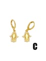 thumb Brass Cubic Zirconia Cross Hip Hop Huggie Earring 3