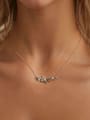 thumb 925 Sterling Silver Cubic Zirconia Leaf Minimalist Necklace 1