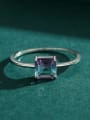 thumb 925 Sterling Silver Tourmaline Square Classic Band Ring 3