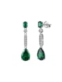 thumb 925 Sterling Silver Cubic Zirconia Water Drop Dainty Cluster Earring 0