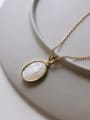 thumb 925 Sterling Silver Shell Oval Minimalist Necklace 1