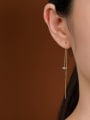 thumb 925 Sterling Silver Opal Geometric Minimalist Drop Earring 1