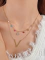 thumb Titanium Steel Cubic Zirconia Geometric Minimalist Multi Strand Necklace 1