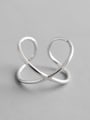 thumb 925 sterling silver line crossing minimalist Free Size Band Ring 0